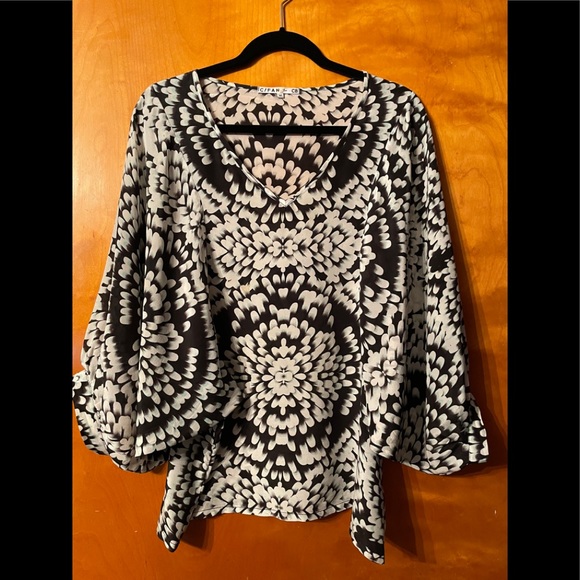C/Fan for CB Tops - C/Fan for CB Abstract Floral Print Silk Blouse🖤